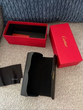 Cartier Red and Black Eyeglass Box Set